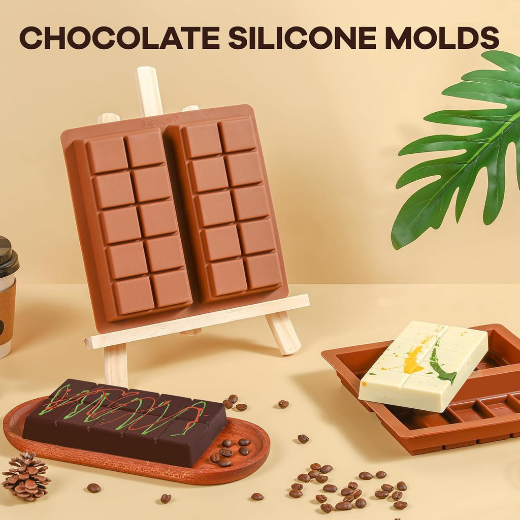 Dubai Chocolate Molds 1 Inch Deep, Silicone Chocolate Bar Mold – Non-Stick, Flexible, Large and Thick Homemade Chocolates, Candies, and Desserts - Set of 1