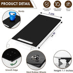 360° Sliding Tray for Coffee Maker & Kitchen Appliances - Silent Rubber Wheels, Acrylic Organizer Tray for Under Cabinet - Space Saving Countertop Accessory, 7.6x14 Inch (Black)