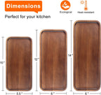 Small Wooden Serving Platters Acacia Charcuterie Boards Rectangle Wood Tray Home Decor Serving Cheese Board Appetizer Snack Plates Kitchen Dinner Platter for Food Dish Rectangular Cake Dessert Trays