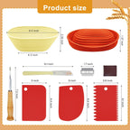 Silicone Banneton, Sourdough Bread Baskets (Set of 6, 6.5 Inch), Oval Proofing Bread Bowls with Starter Kit, Bread Making Baking Supplies