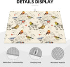 Spring Birds Dish Drying Mat Chinoiserie Watercolor Floral Branch Colorful Bird Microfiber Absorbent Drying Mats Reversible Kitchen Countertop Protector Dishes Drainer Rack Pad 18x24 Inch