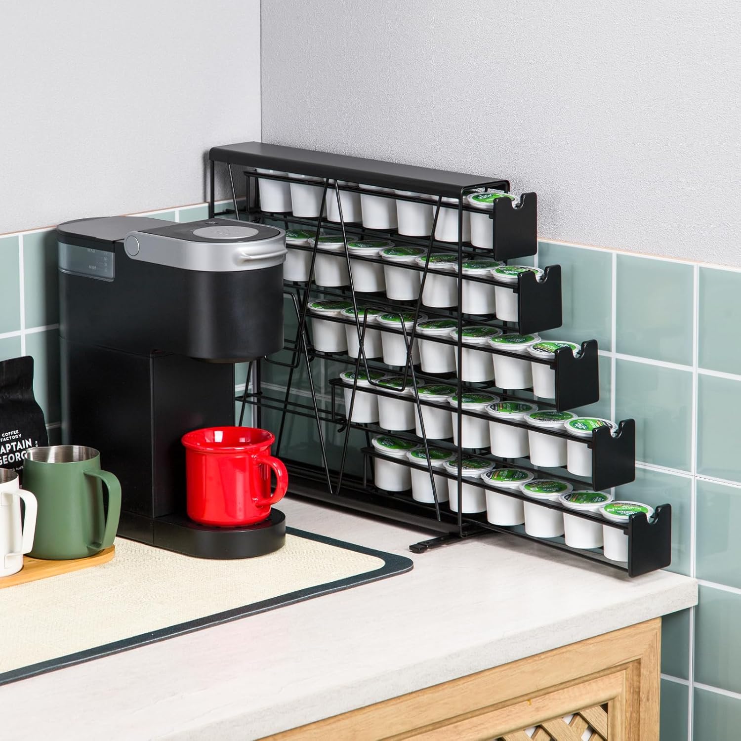 ZCDCP for K Cup Coffee Pod Holder, K Cup Holder Drawer Wall Mounted Coffee Pod Organiser (Holds 35 Coffee Pods)