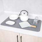 Silicone Dish Drying Mat for Multiple Usage,Easy clean,Eco-friendly,Heat-resistant Silicone Mat for Kitchen Counter or Sink,Refrigerator or Drawer Liner Grey 4XL 32 inches x 18 inches