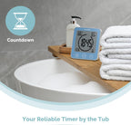 KADAMS Shower Clock Waterproof Bathroom Timer – Digital Wall Clock with Countdown, Magnetic Kitchen Clock with Temperature & Humidity, Suction Cup for Kids Shower Spa Sauna Cook Bath, Blue