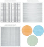 KALAIEN 3 Pack Cookie Embosser Set, Fondant Impression Mats Acrylic Embosser for Fondant Stamps, Texture Sheets for Polymer Clay, Chocolate, Cupcake Topper, Fondant Molds-Style 2