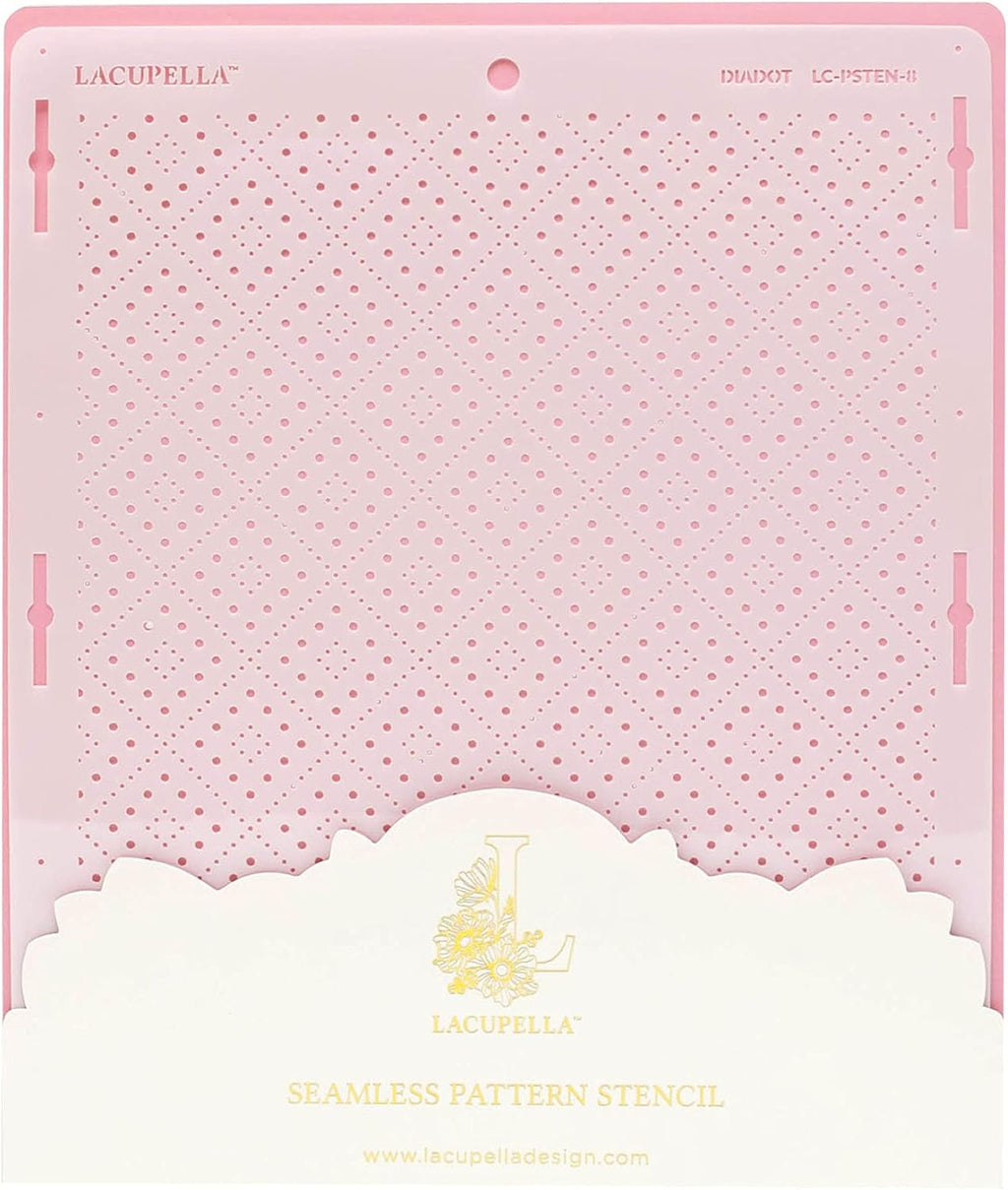 Cake Baking Stencil - Seamless Delicate Pattern for Decorating Tall Double Barrel Cake to Use with Buttercream, Royal Icing, Ganache, Paint, Airbrush (DIADOT)