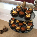 Deer Cupcake Toppers Wooden Baby Shower Woodland Antler Cake Picks Party Decorations Wedding Hunting Boho Rustic Country Birthday Party Supplies Set of 24
