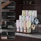 MOJOHAND Water Bottle Organizer for Full Stanley and Others' Large Tumbler Organization, Pantry Kitchen Organizers and Storage for Cup Accessories, Water Bottle Holder Wine Rack - 3 Tier Hold 12