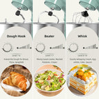 Electric Stand Mixer,10 Speeds Tilt-Head Food Mixer, 3-IN-1 Kitchen Mixer for Daily Cooks with Dishwasher-Safe 6QT Bowl,Dough Hook, Beater, Whisk (Agave Green)