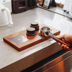 54mm Espresso Distributor | Gravity Adaptive Distribution Tools Fits 54mm Breville Espresso Portafilter | Self Leveling Distributor | Stainless Steel & Walnut | Espresso Machine Accessories