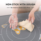 Ourokhome Silicone Baking Mat Sheet and Pastry Dough Cutter, 0.5 Inch Thick 28" X 20" BPA free Silicone Rolling Mat, Non-Stick and Anti-Slip, Dishwasher Safe (Gray)