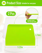 (2PCS) Dough Scraper Bowl Scraper ，Food safe Plastic Dough Cutter， Flexible Plastic Scraper Practical Bench Scraper Multipurpose Food Scrappers for Bread Dough Cake Fondant Icing