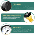 0-60psi Well Pump Pressure Gauge 1/4" NPT 2" Face Dial Size Lower Mount, Multifunctional Practical Dry Pressure Gauge, for Water, Oil and Air Compressor