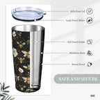 Bee Tumbler with Lid and Straw 20oz Coffee Tumblers Leakproof Stainless Steel Travel Mug Vacuum Insulated Cup for Iced and Hot