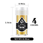 Edible Glitter for Cocktails - 4 Colors Gold Luster Dust Edible Drink Glitter Food Grade Metallic Shimmer Powder Cake Sprinkles for Beverage Chocolate Candy, 5g/Bottle