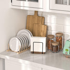 Napkin Holder for Table, Wood Iron Standing Napkin Dispenser for Dining Table Farmhouse Cocktail Picnic Rustic Wooden Holders All Kitchen Dining Room Decor Black & Farmhouse Brown