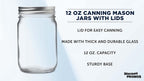 DISCOUNT PROMOS 10 Decorating Mason Jars Set, 12 oz. - Canning, Aluminum Lid - Clear