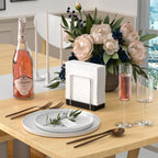 Mail Holder Bamboo Iron Mail Organizer Countertop Napkin Holder for Table Standing Napkin Dispenser for Kitchen Dining Table Farmhouse Cocktail Picnic Rustic File Holder for Desk Silvery & Black