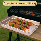 Baking Sheet Tray 9 x 11 Inch Cookie Sheet Nonstick, 2-Pack Heavy Duty Small Baking Pans, Carbon Steel, Gold - Bakeware Sets for Cookies, Roasting, Oven Safe, Easy to Clean