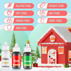 Gel Food Coloring for Cake Decorating - 3 Concentrated Assorted Food Color Edible Christmas Red Green White - Food Grade Dye for Easter Eggs Fondant Cookies Frosting Royal Icing Baking - 40g/Bottle