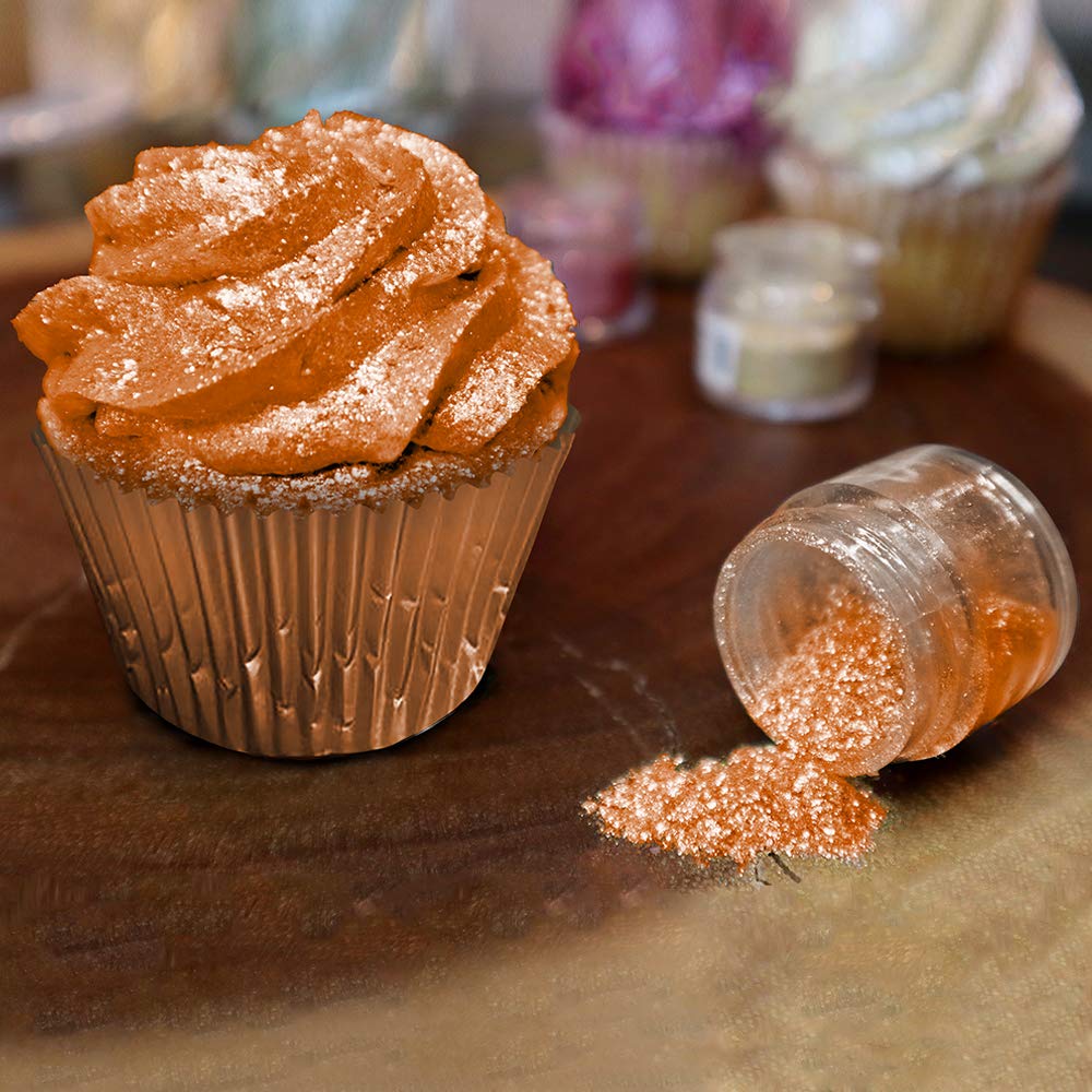 Tinker Dust - Pumpkin Orange (25g 1x Jar) | Edible Glitter for Cakes, Cupcakes, Cake Pops, Drinks, Desserts by Bakell