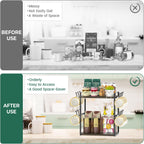 EsLuker.ly Coffee Station Bar Organizer Mug Holder Stand Countertop, 2 Tier Mug Cup Tree Rack for Kitchen Office, Storage Shelf with 12 Hooks, Creat Stylish Coffee Corner, Brown-Black