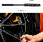 Car Wheel Rim Brush Kit, Woolies Wheel Brush, Car Cleaning Brush Fiber Rod, Steel Ring Fiber Cleaning Brush, Long Non-Slip Handle Clean Brush, Great to Clean Car Wheel Rim