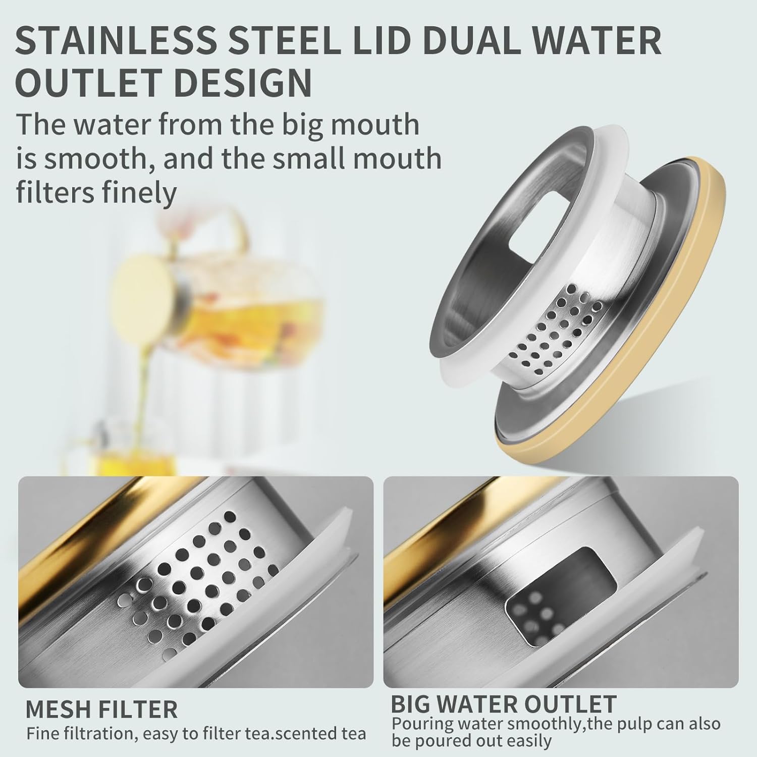 68OZ Glass Pitcher with Lid and Spout, Water Jug, 2000ml Carafe for Hot/Cold Water, Large Iced Tea Pitcher for Coffee, Juice and Homemade Beverage