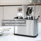 Silverware Caddy Cutlery Organizer for Countertop Silverware Holder for Fork Knife Spoon Flatware Organizer 4 Compartments Cutlery Holder