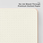 &And Per Se Dotted Journal Notebook, A5 Hardcover Leather Bullet Dotted Journal, 160 Pages 100 gsm Thick Dotted Paper，3 Sheets of Stickers Included - 5.7'' x 8''（Apricot）