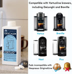 (12 Months Supply) Descaling Kit Compatible with Nespresso Vertuo, Odorless Coffee Brewer Machine Descaler Set, Liquid Descaling Solution for Nespresso, Includes Reusable Pod and 12 Cleaning Tablets