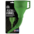 FlexAll Long Flexible Funnel for Automotive Use - Durable Nitrile Rubber - Ideal for Car Oil Change, Transmission Funnel Fluid, Diesel, Fuel, Gas - Made in USA - Green (16 x 5 Inches)