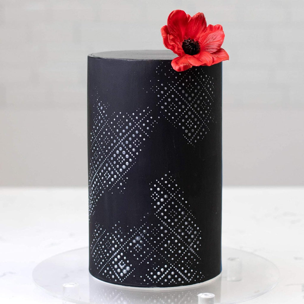 Cake Baking Stencil - Seamless Delicate Pattern for Decorating Tall Double Barrel Cake to Use with Buttercream, Royal Icing, Ganache, Paint, Airbrush (DIADOT)