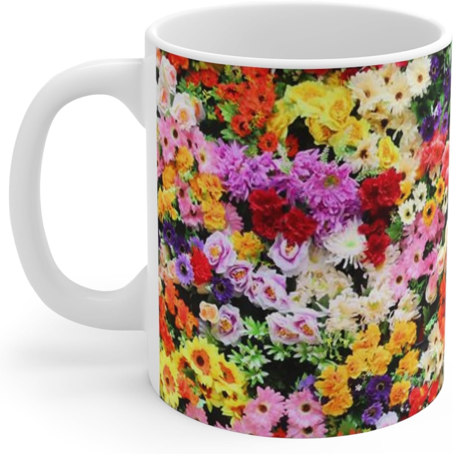 11 OZ Novelty Coffee Mugs - Christmas Gift (Floral Design Mug)