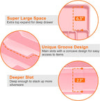 Silverware Organizer Expandable Silverware Drawer Organizer Adjustable Drawer Organizer, Flatware Cutlery Tray for Spoons Forks Knives Kitchen Organizers Storage,Pink