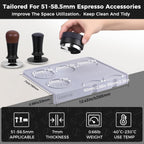 Food Grade Silicone Espresso Tamping Mat for Counter – Waterproof Non-Slip Coffee Tamper Mat for Barista Espresso Machine Accessories – Multi-Slot Tamp Station Espresso Mat for Countertop Gray