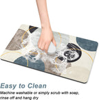 Rnivvi Coffee Mat, 12" x 19" Cute Boho Theme Coffee Bar Mats for Espresso Machine Station Accessories and Organizer, Hide Stain Rubber Backed Absorbent Dish Drying Pad for Kitchen Counter, Circle