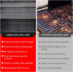 BBQ Grill Mat Set of 3-100% Nonstick Large Grilling Sheets - Heavy Duty Cooking Mats for Outdoor Grill Charcoal, Gas or Electric - Reusable, Extra Thick and Easy to Clean - 15.75 x 13
