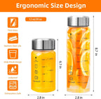 Glass Juice Bottles 4 Pack 20 oz - Wide Mouth Glass Water Bottles with Lids - for Juicing, Smoothies, Milk, Protein, BPA Free, Reusable, Stainless Steel Lids, Leak Proof, Shaker bottle [20oz/600ml]