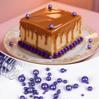 Twisweet Purple Sprinkles, Edible Purple Pearls for Cake Decorating, Sugar Sprinkles for Baking, Mix Size Candy Pearls, Cake Topper Ice Cream Cupcake Cookie Toppings Dessert Decorations, Wedding Birthday Halloween Supplies (130g/4.58oz)