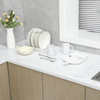 Silicone Dish Drying Mat for Multiple Usage,Easy clean,Eco-friendly,Heat-resistant Silicone Mat for Kitchen Counter or Sink,Refrigerator or Drawer Liner Translucent 5XL 36inches x 18inches