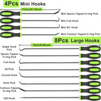 12PCS Automotive Hook and Pick Tool Set,Long & Mini Precision Puller Remover Tool Kit for Auto O-Ring,Seal & Gasket Removal,Mechanic Professional Tools,Car Repair Essentials
