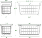 3Pack Adjustable Freezer Organizer Bins - Stackable & Hanging for 7 Cu.Ft Chest Freezer