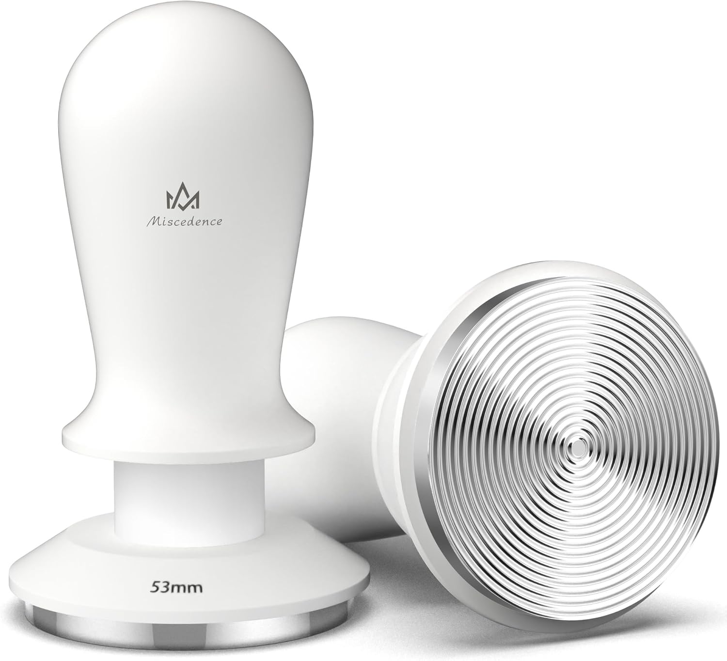 Espresso Tamper 53mm Calibrated Spring Loaded Coffee Tamper with Constant Pressure, Triple Spring Impact Sound Feedback for Barista Home Use (white, 53mm)