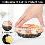 EUSOAR Disposable Ramekins, 50pcs 10oz/275ml Muffins Liners Aluminum Foil Baking Cups with Lids, Round Cake Pans Cheesecake Container Flan Pie Tart Brownie Holders for Bakery Wedding Birthday Party