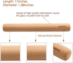 GOBAM Wood Rolling Pin, Small - Dough Roller for Pasta, Cookies, Pie, Pizza, Chapati, Fondant, Rolling Pins for Baking, Bread Making Tools and Supplies - 11 x 1.38 Inches