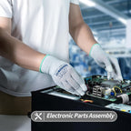 JDL ESD Work Gloves, Anti-Static Gloves for PC Building, Computer Installation & Repair, High Resistance Carbon Fiber Gloves, 6 pairs, Small