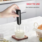 Rechargeable Milk Frother Wand for Coffee, Handheld Electric Foam Maker Detachable Stainless Steel Whisk Drink Mixer Foamer for Lattes, Cappuccino, Egg, No Stand