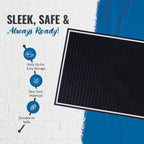 Premium Rubber Bar Mats for Countertop 18" x 12" White Edge Black Bar Mats for Bartending, Bar Service Mat, Home Bar, Coffee Mat Spill Matt (1 Piece)