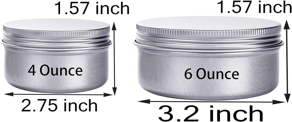 6 Ounce Aluminum Cans 180 mL Screw Lid Metal Storage Tins Containers for Storing Spices, Candies, Lip Balm, Candles, 6 Pcs.